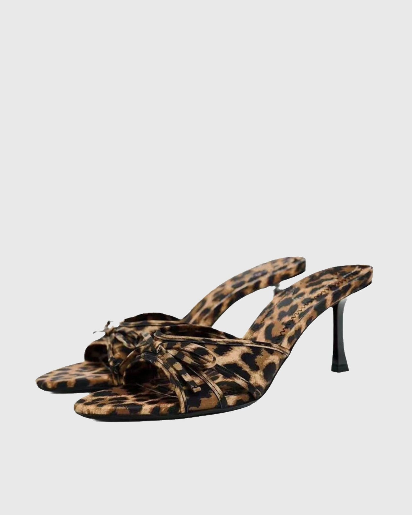 Xia Bow Leopard Print Slippers