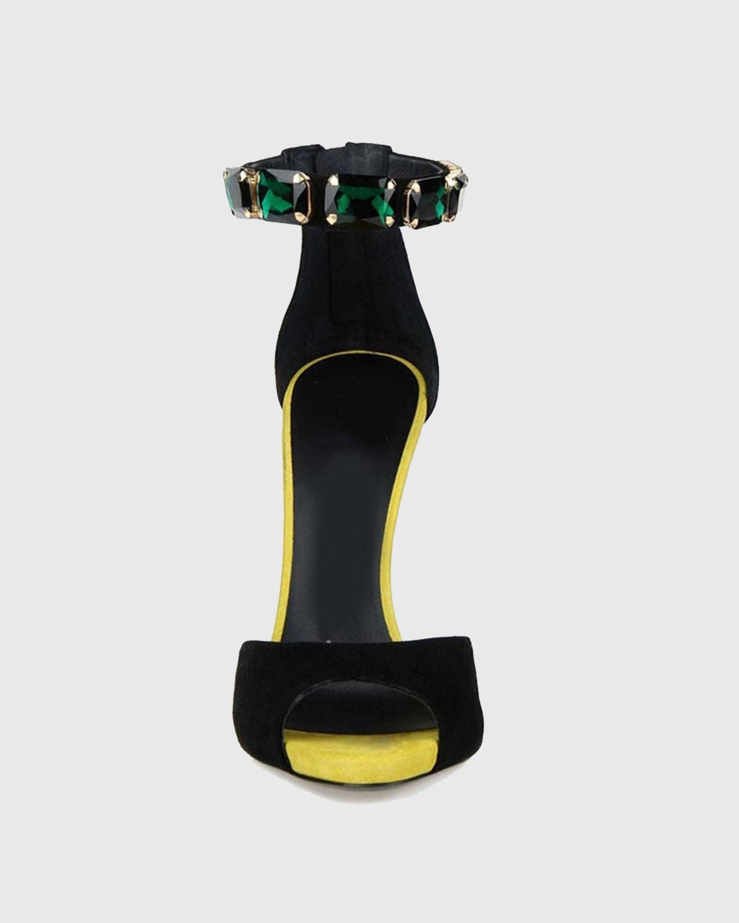 Yan Polka Dot Heel Gem Embellished Strap Sandals