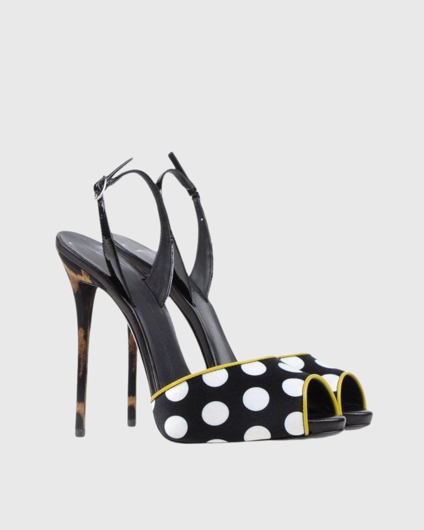 Yan Vintage Polka Dot Slingback Open Toe Pumps