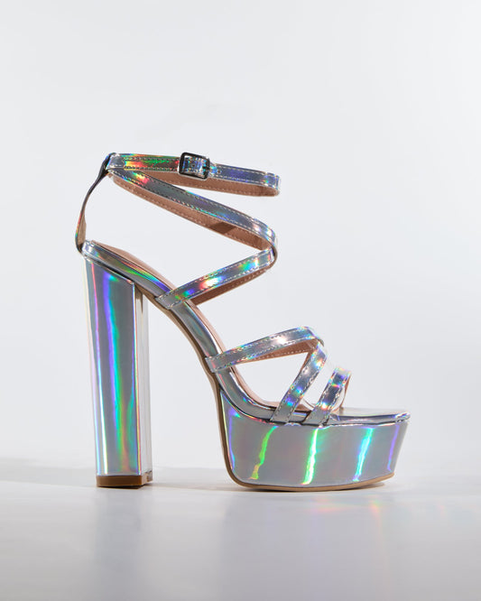 Yara Laser Strap Platform Sandals