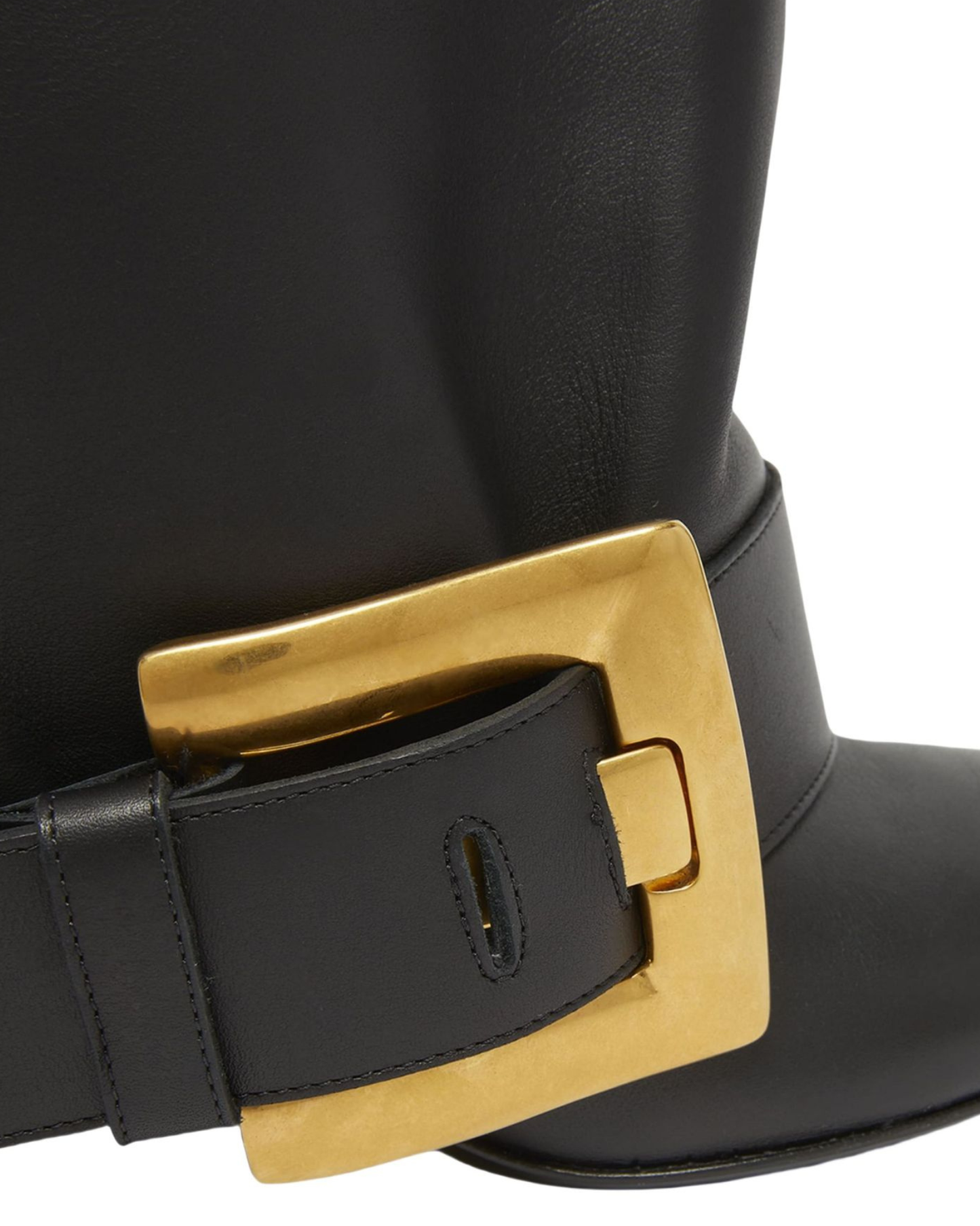 Yaxha Gold Buckle Knee Hight Boots In Black
