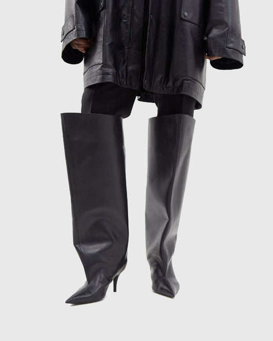 Yayoi Leather Over The Knee Boots