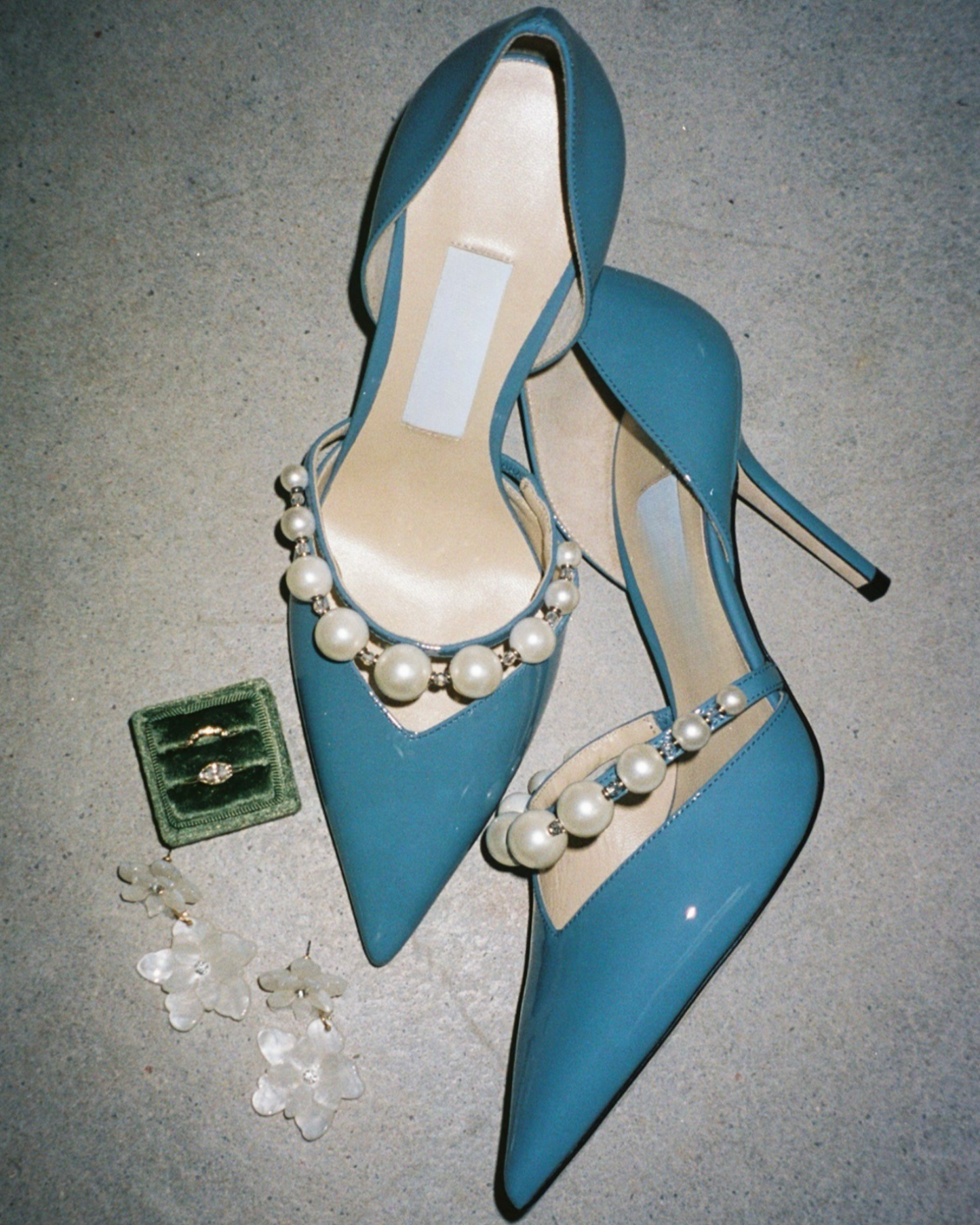 Yelena Pearl Strap Pumps In Blue