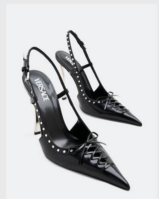 Zabella Rivet Slingback Pumps In Black