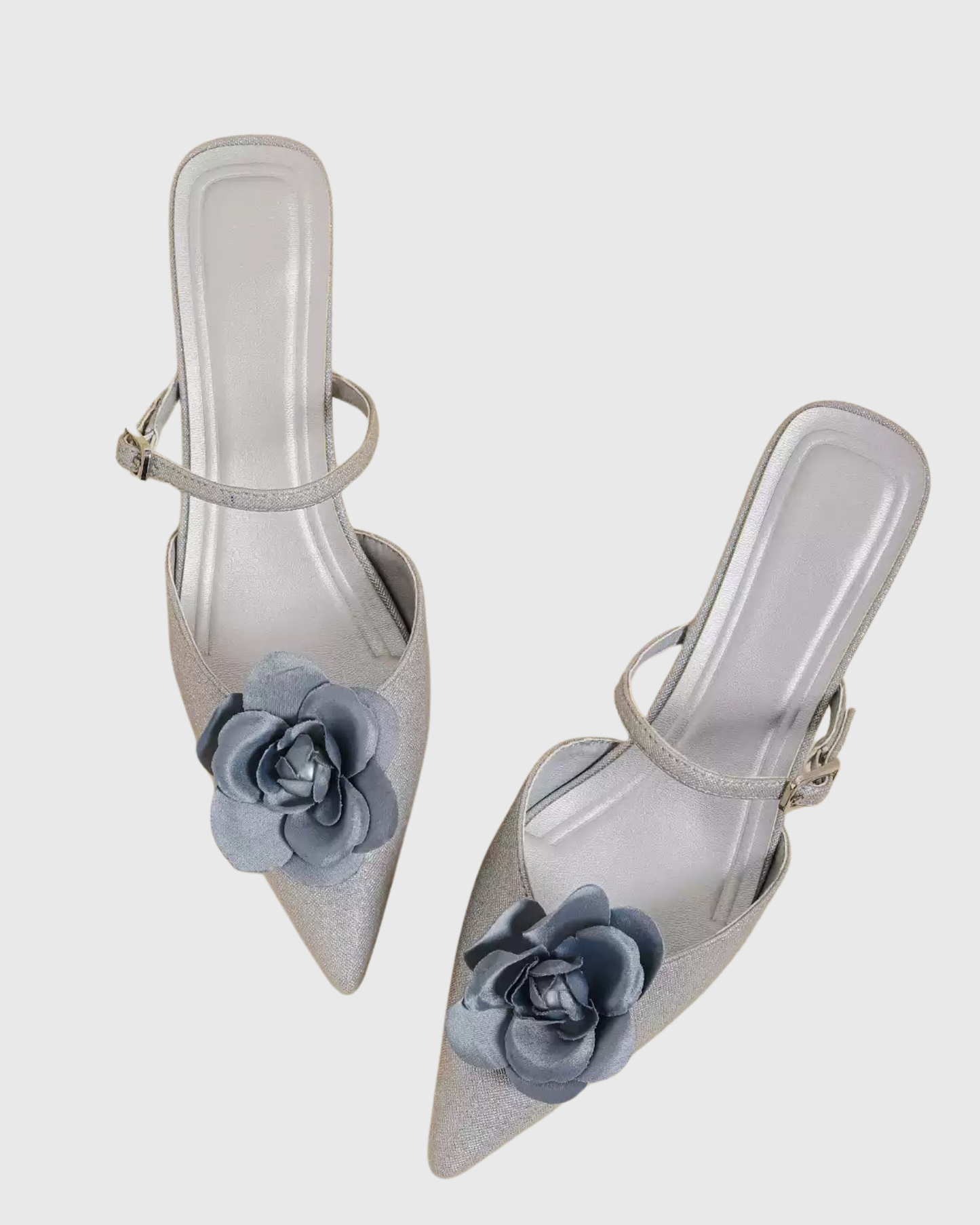 Zadie Rose Satin Mules In Blue