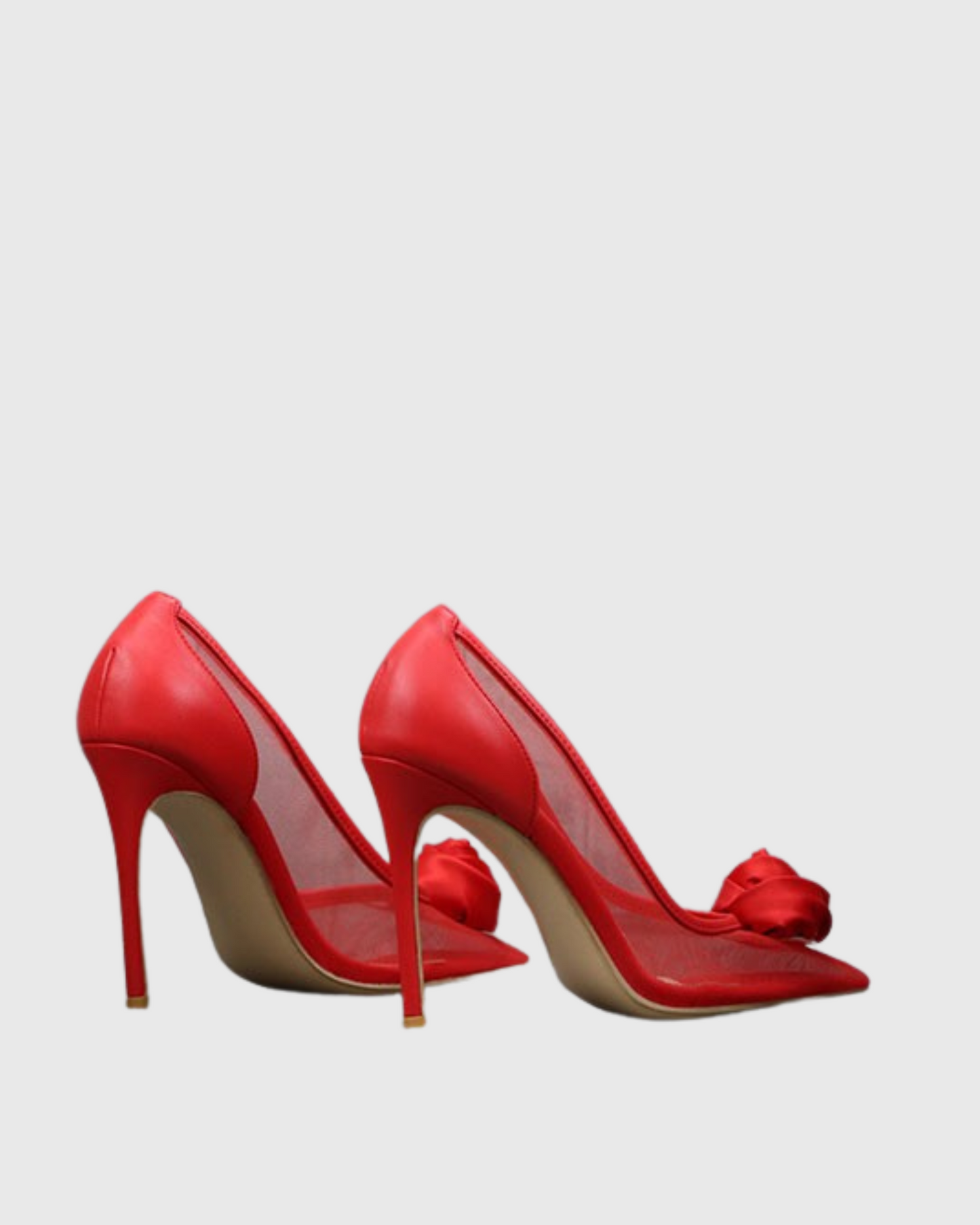 Zadie Rose Mesh Pumps In Red
