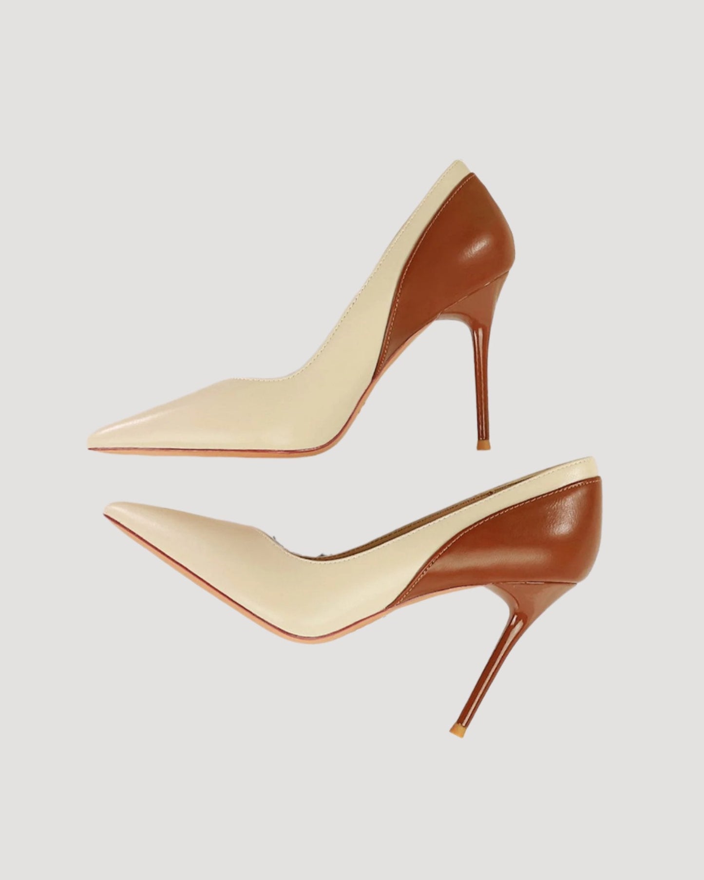 Zahrah Two Tone Splicing Pumps In White