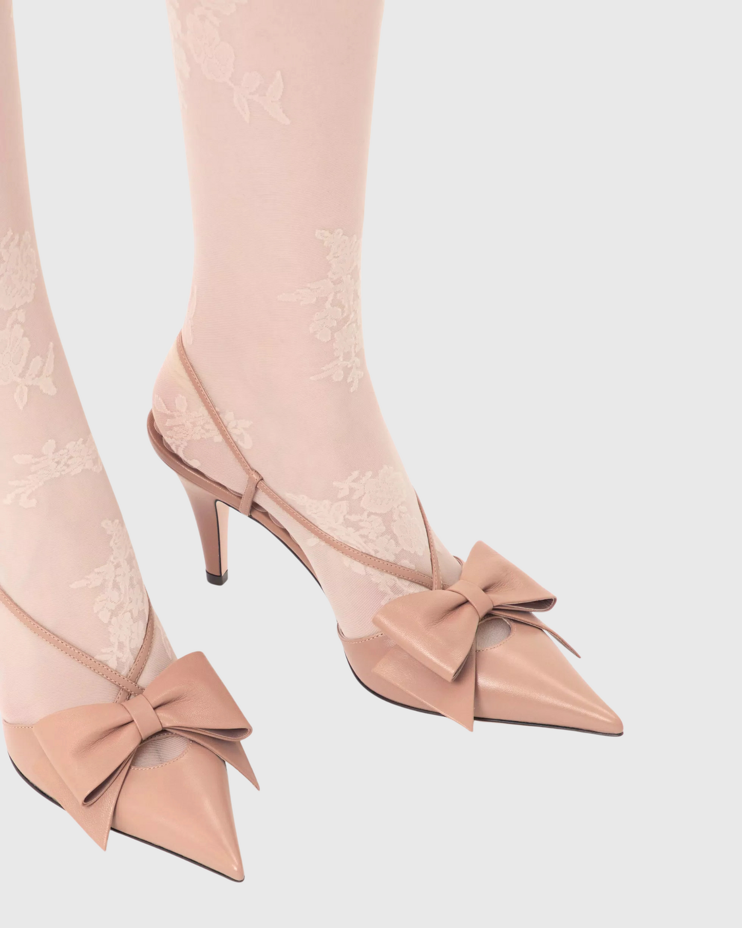 Zaina Bow Slingback Pumps In Mocha