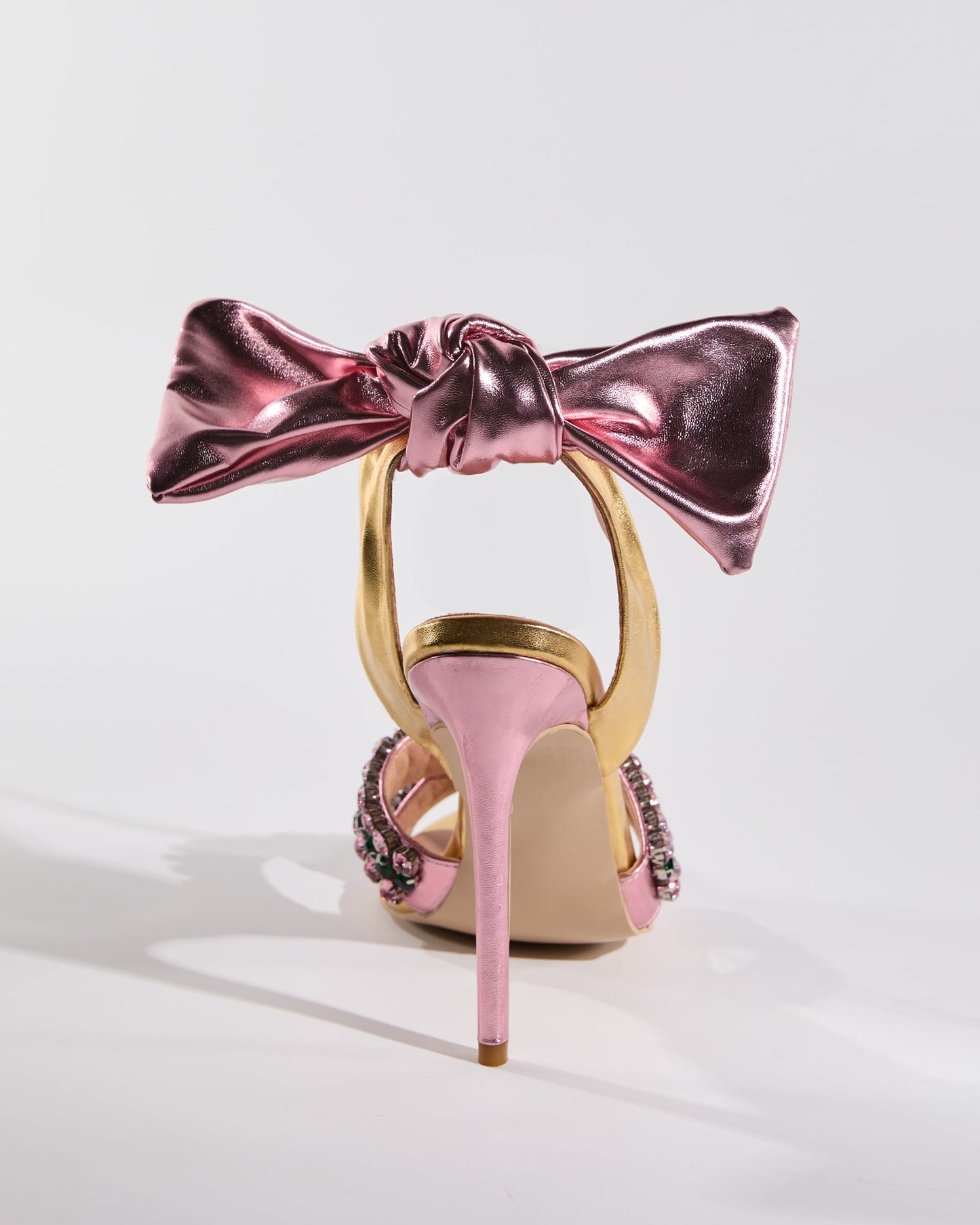 Zuri Cross Diamond Bow Slingback Sandals