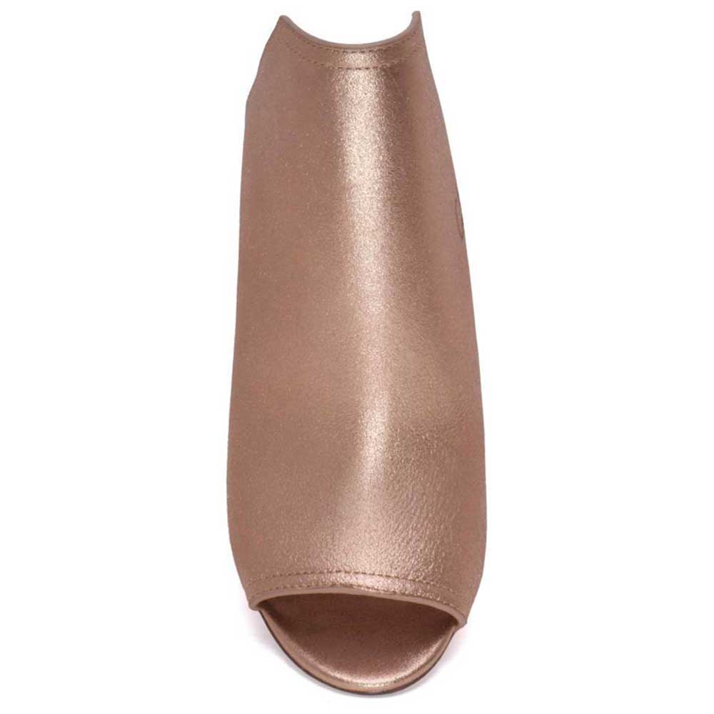 Women's Nude Peep Toe Stacked Heel Mules Shoes