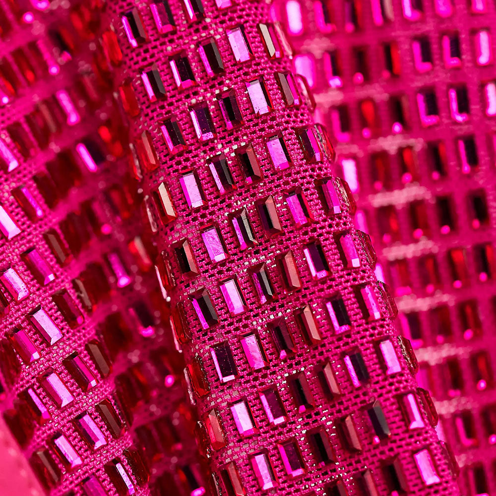 Hot Pink Pointed Toe Gem Party Shoes Stiletto Knee High Boots