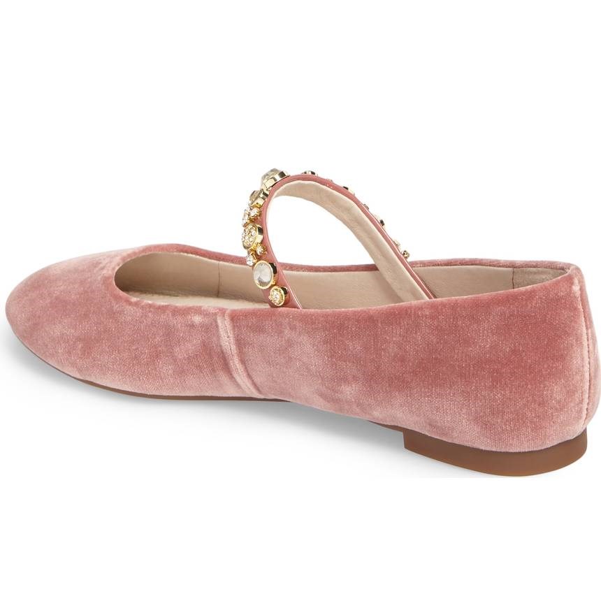 Pink Rhinetones Mary Jane Shoes Comfortable Flats
