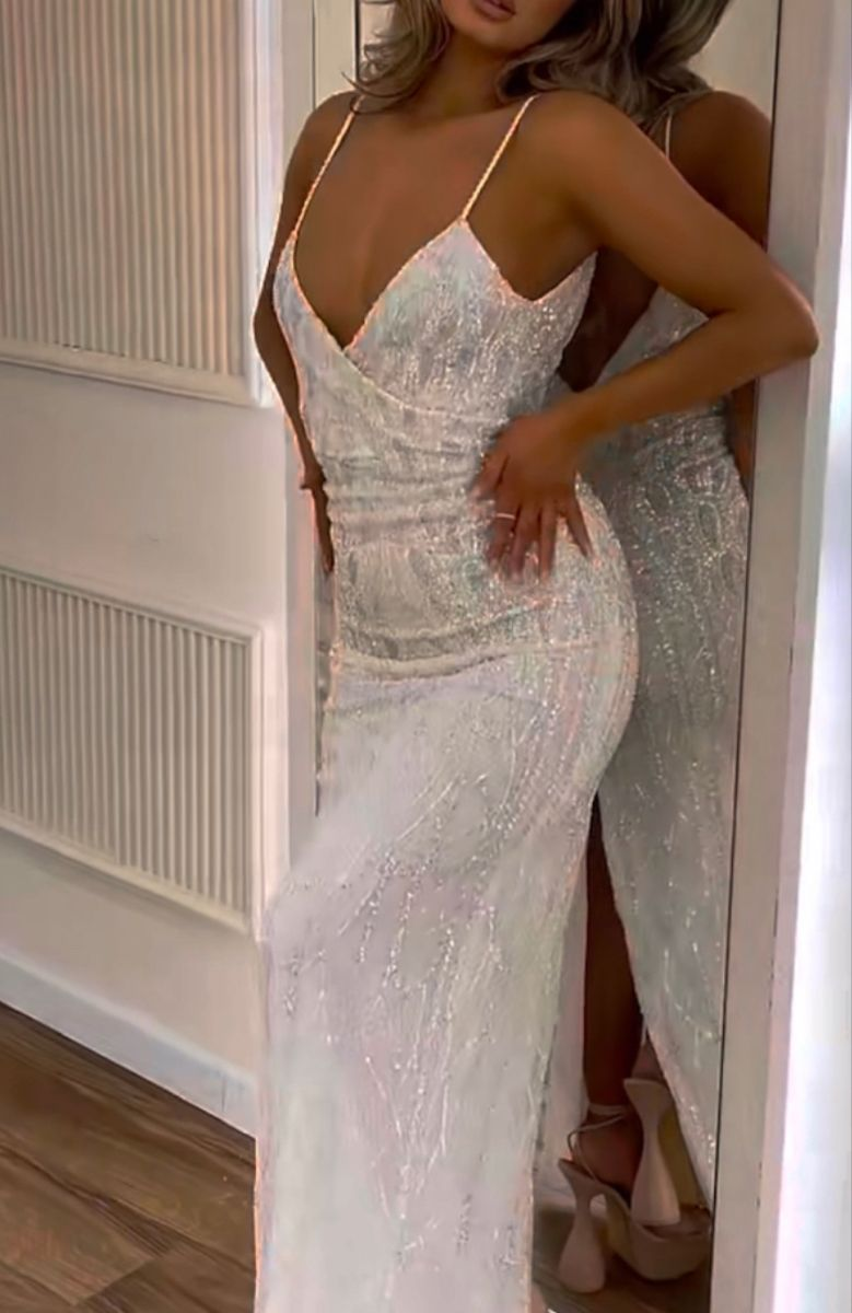 Spaghetti Straps Sequin Mermaid Prom Dress Graduation Dress Evening Dress cg26140