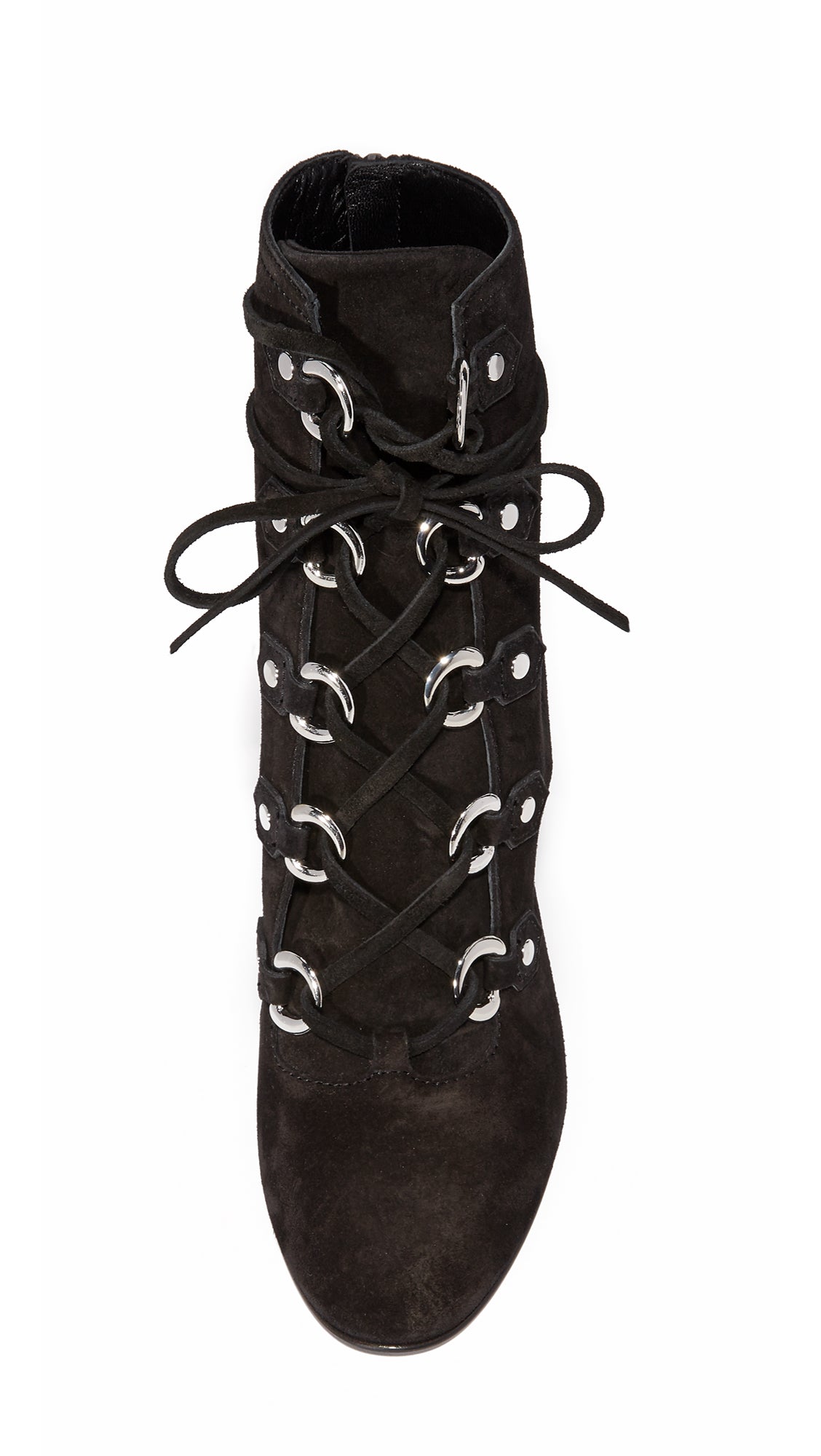 Black Lace Up Booties Chunky Heel Women's Closed Toe Ankle Boots