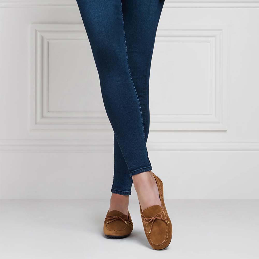 Brown Suede Loafers With Lace Up Oxford Boat Shoes