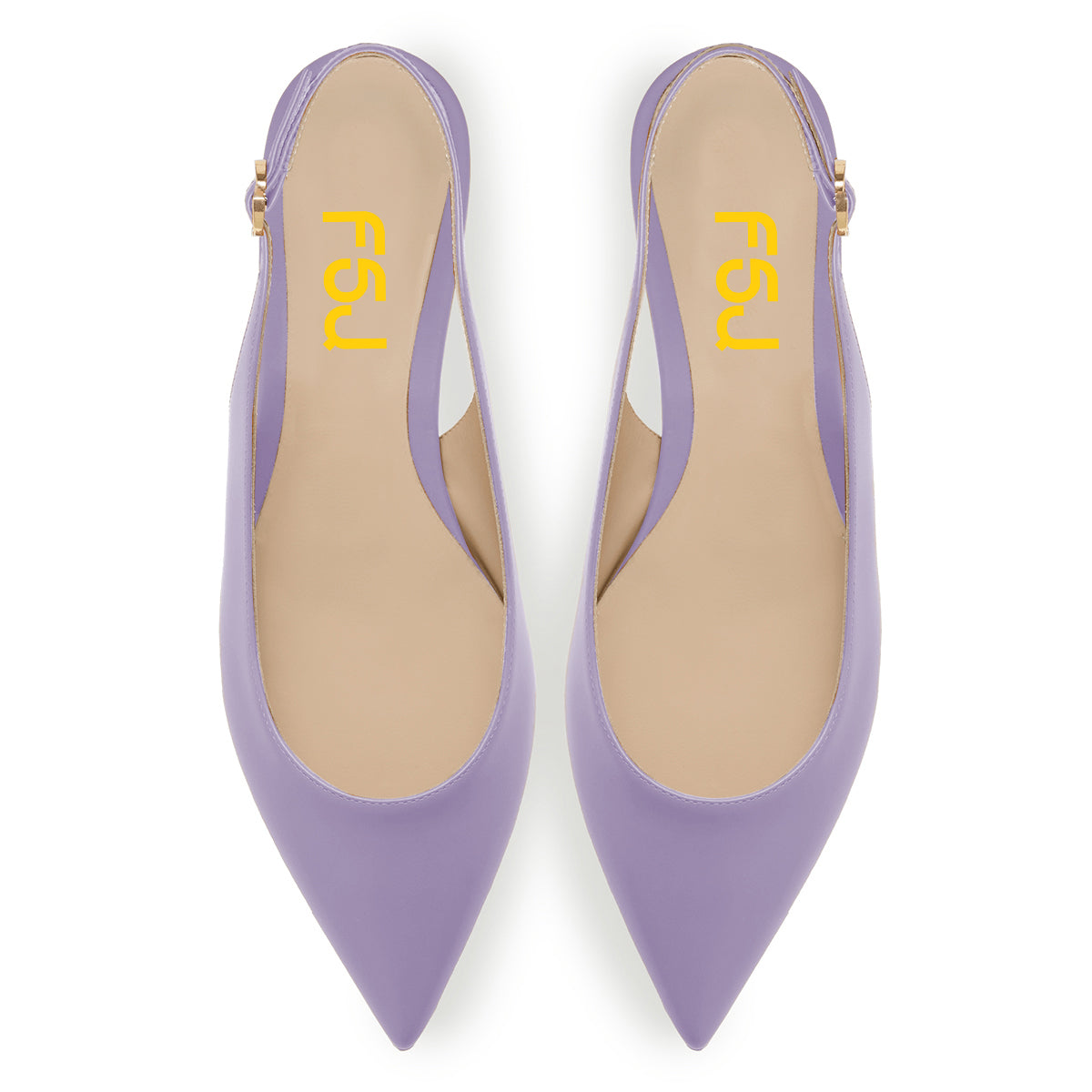 Elegant Lavender Closed Pointed Toe Flats Buckled Slingback Shoes