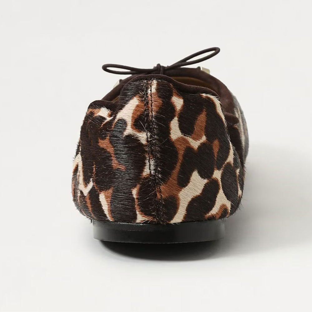 Classic Leopard Print Round Toe Elastic Top Line Bow Ballet Flats