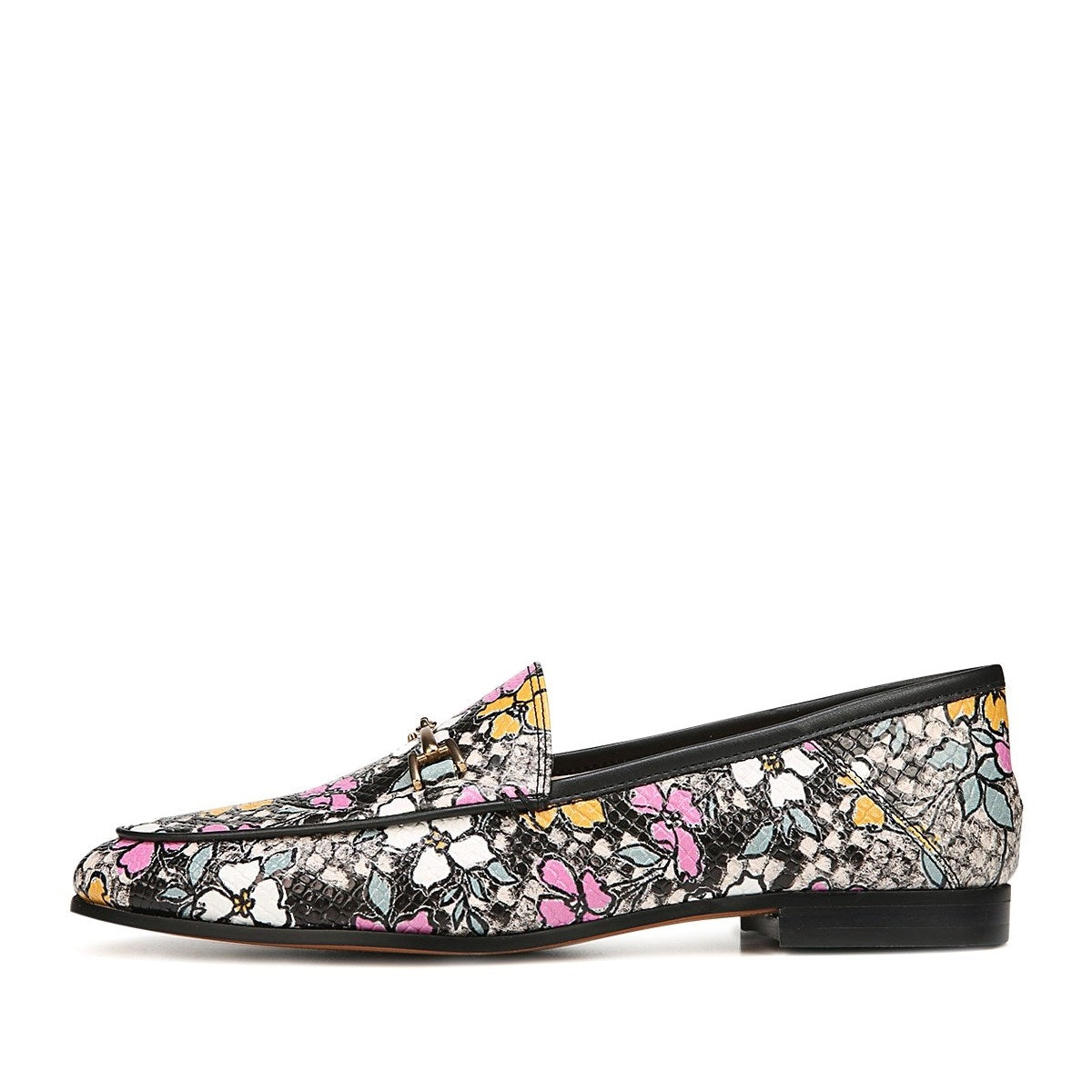 Multicolor Floral Print Round Toe Horsebit Flats Women's Loafers