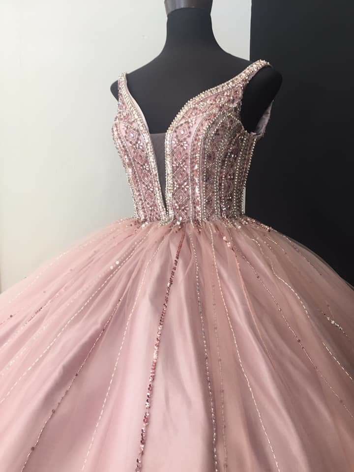 A-line tulle long formal dress pink Prom Dress, cg21210