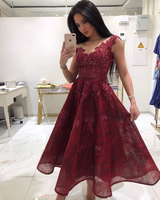 Designer Red Cocktail Dresses Online | Buy Lace Short Evening Dresses Prom dresses cg21594