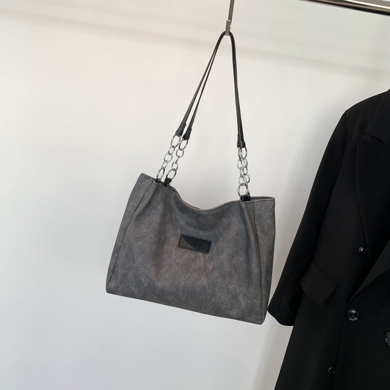 Women Simple Fashionable Large Capacity Square PU Tote Bag