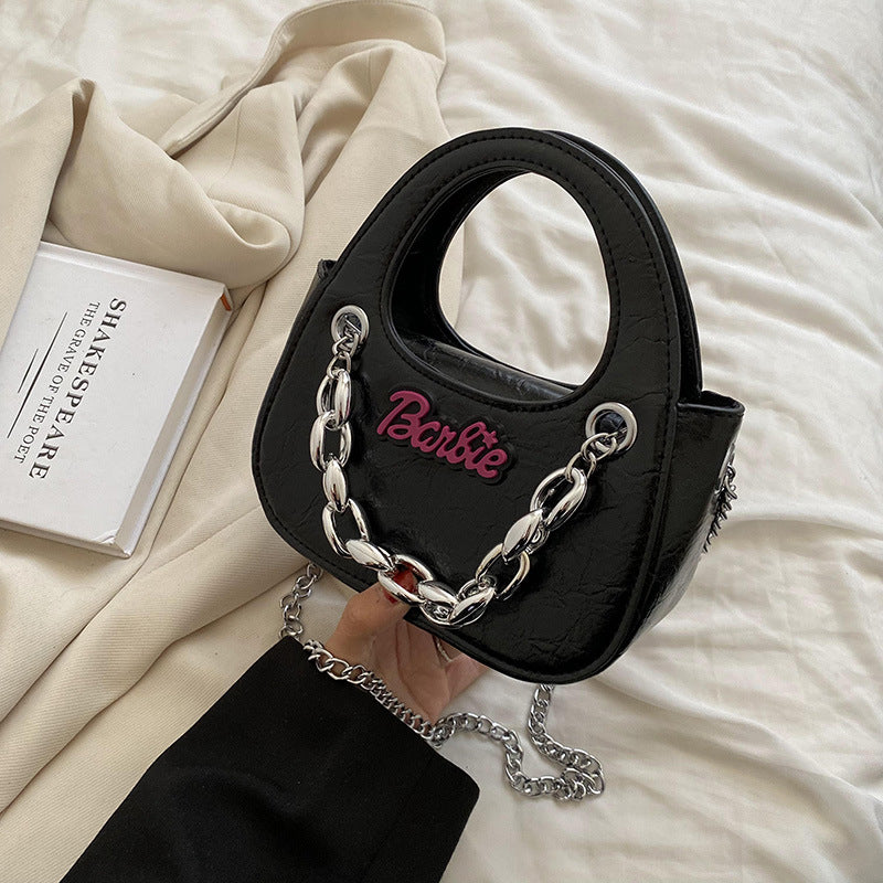 Pop Chain Solid Color Crossbody Bag