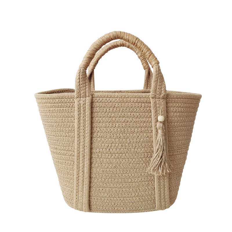 Holiday Beach Simple Fashion Cotton Rope Woven Straw Handbag