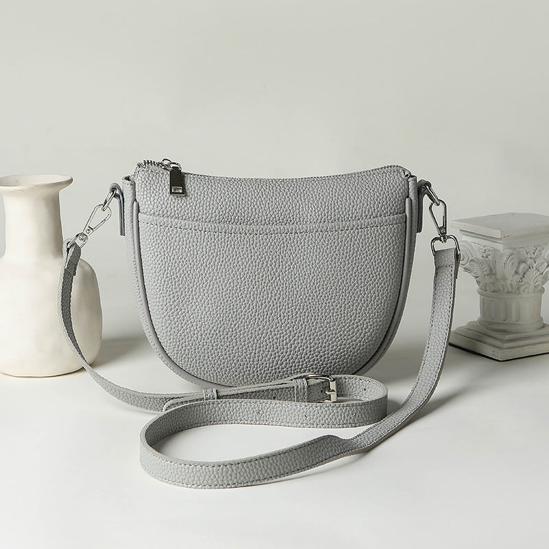 Women Fashion Casual Solid Color Zipper Crossbody Bag