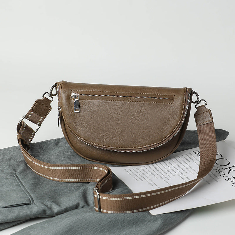 Women Fashion Casual Solid Color Multifunctional Zipper Crossbody Bag