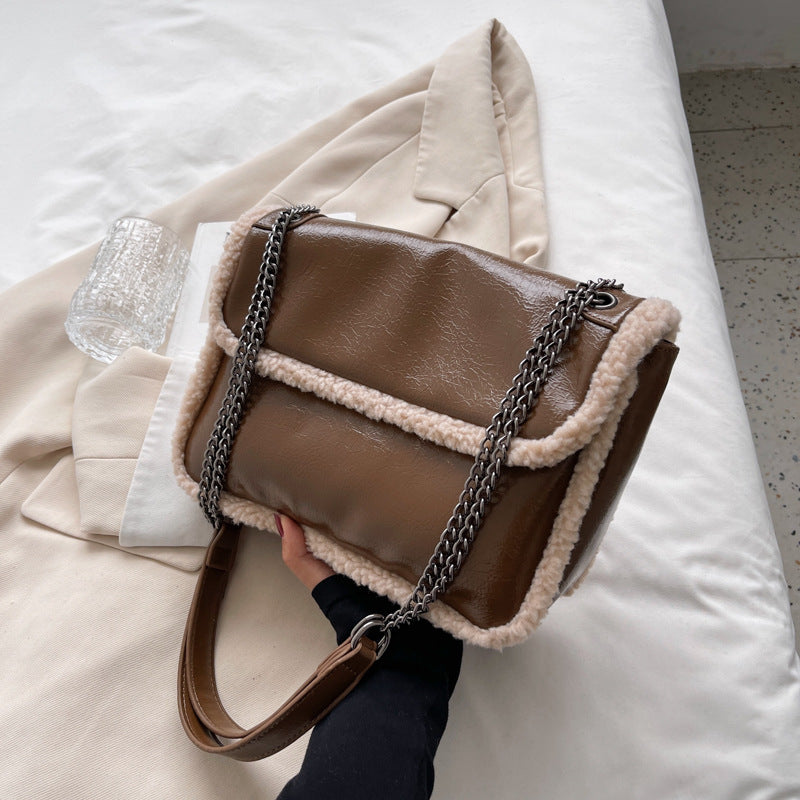 Autumn And Winter Plush Large Capacity Shoulder Bag