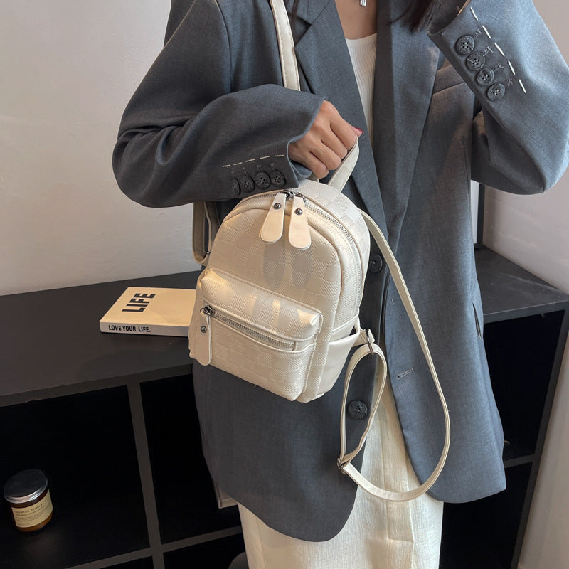 Women Fashion Solid Color Large Capacity Backpack