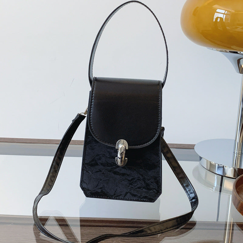 Women Fashion Casual Solid Color Mobile Phone Crossbody Bag