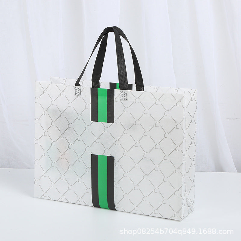 Sac de courses tendance en tissu non tissé imperméable à rayures multicolores