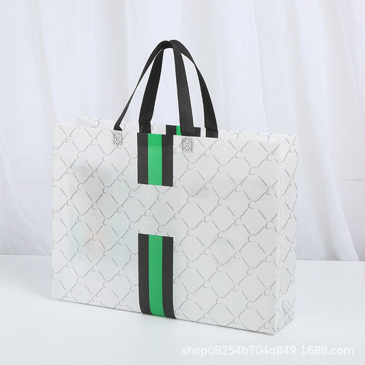 Fashion Multicolor Stripe Coated Waterproof Non-Woven Shopping Bag