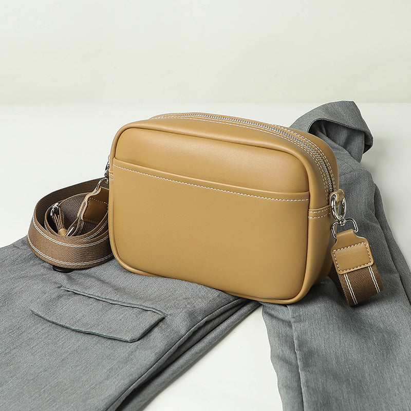 Sac à bandoulière simple et large de grande capacité, couleur unie