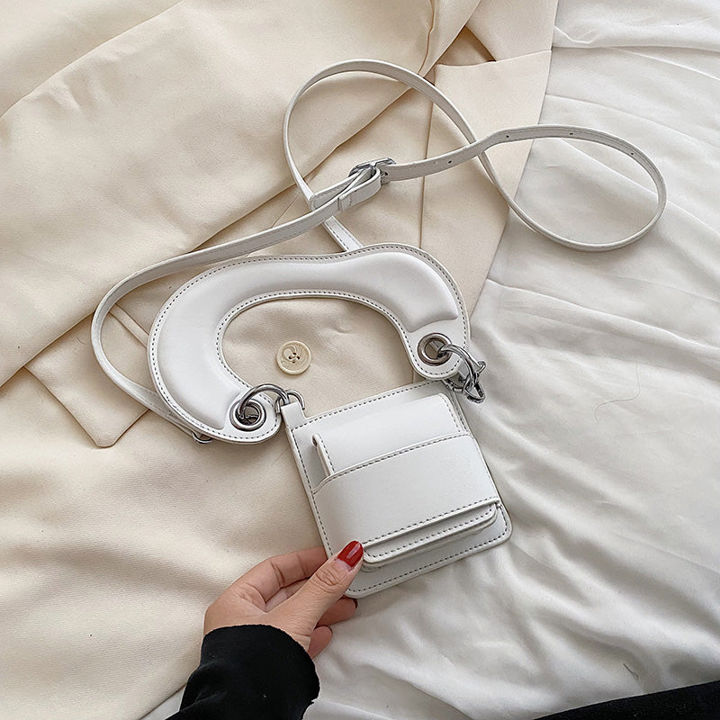 Women Creative Exaggerated Geometric Shapes Solid Color Pu Handle Mini Bag