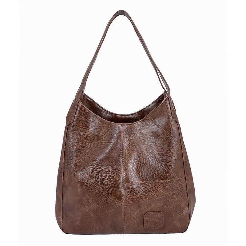 Women Vintage Simple Large Capacity PU Tote Bag