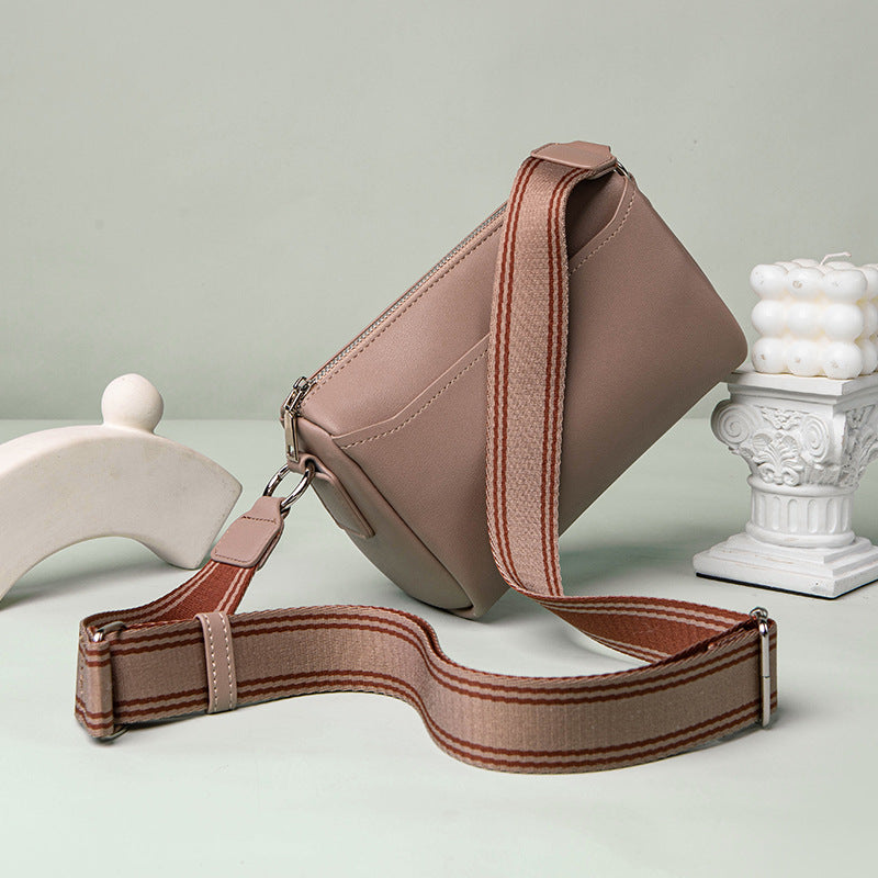 Women Fashion Casual Square Wide Strap Crossbody Bag