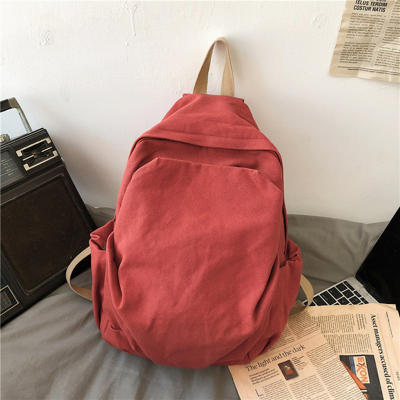 Women Casual Design Solid Color Large Capacity Backpack