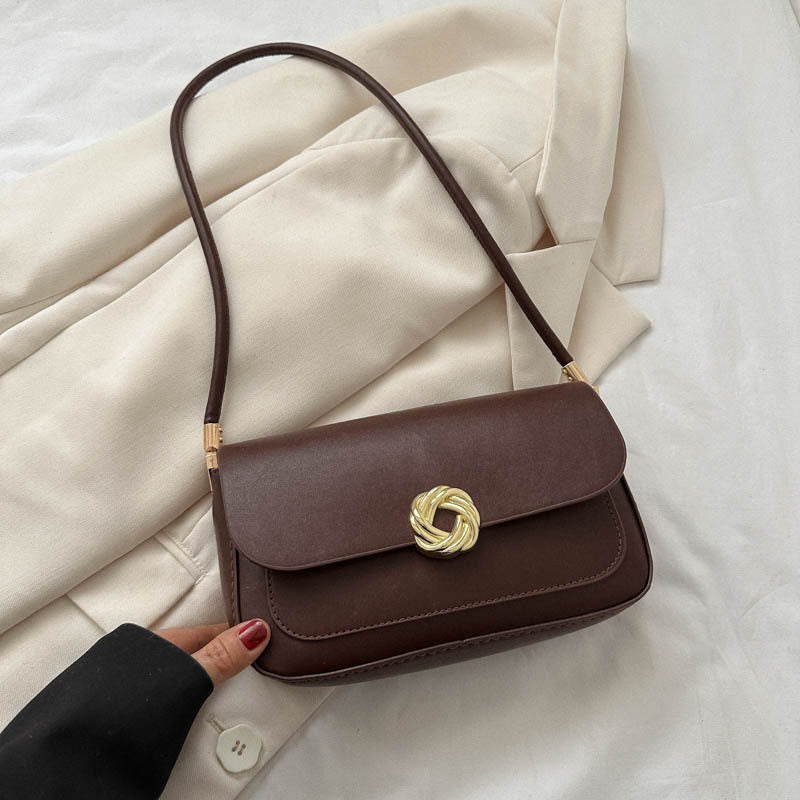 Sac à bandoulière carré décontracté vintage en PU pour femme avec boucle en métal