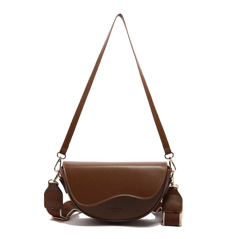 Sac à bandoulière vintage à rabat solide