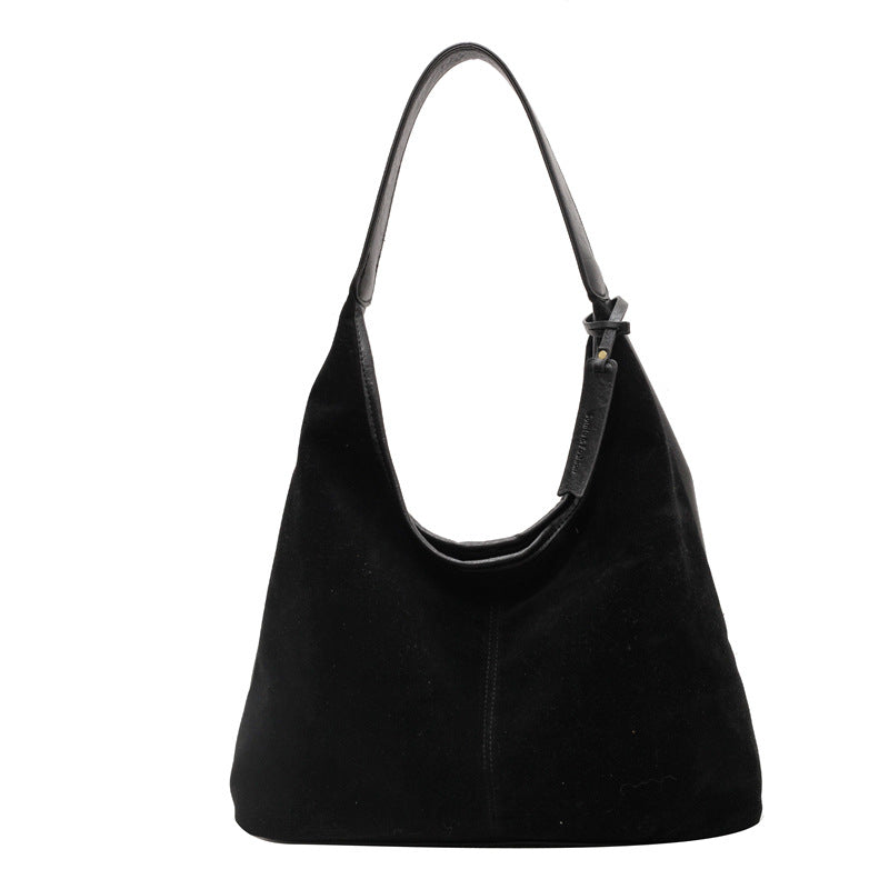 Women Fashion Casual Simple Solid Color Large Capacity Shoulder Bag
