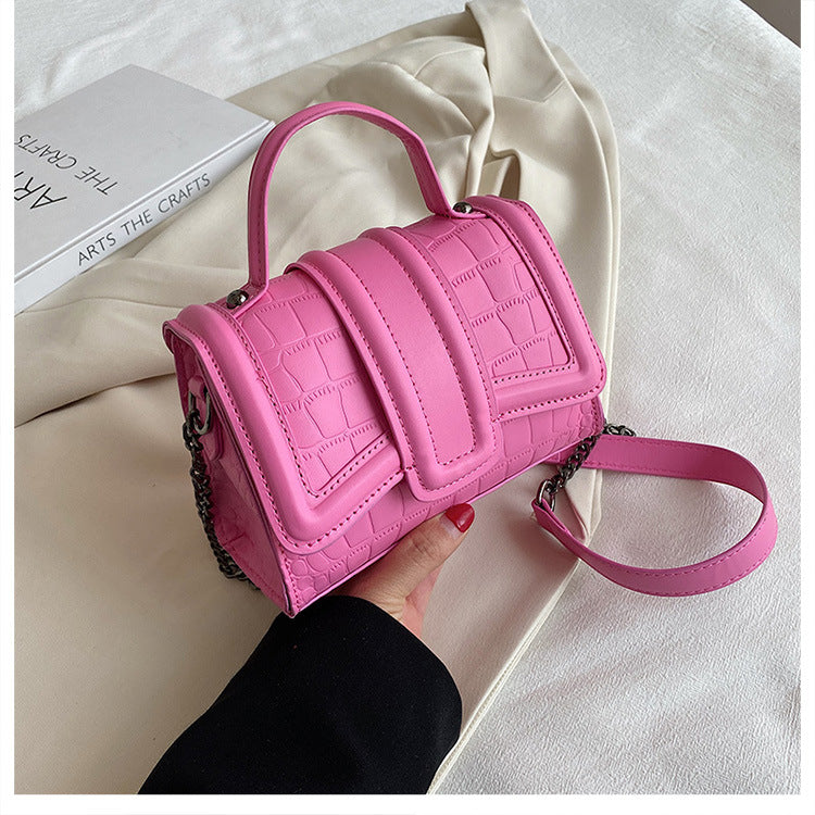 Sac à bandoulière en PU à rabat tendance pour femme, motif crocodile