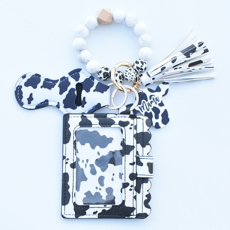 Women Fashion Beaded Pu Tassel Coin Purse