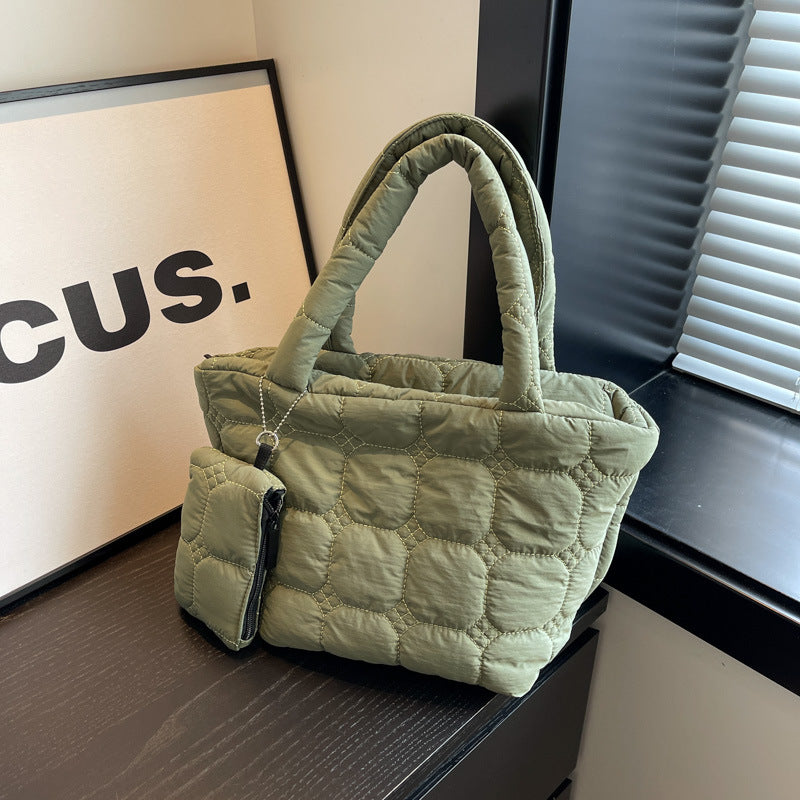 Women Fashion Casual Solid Color Space Cotton Tote Bag