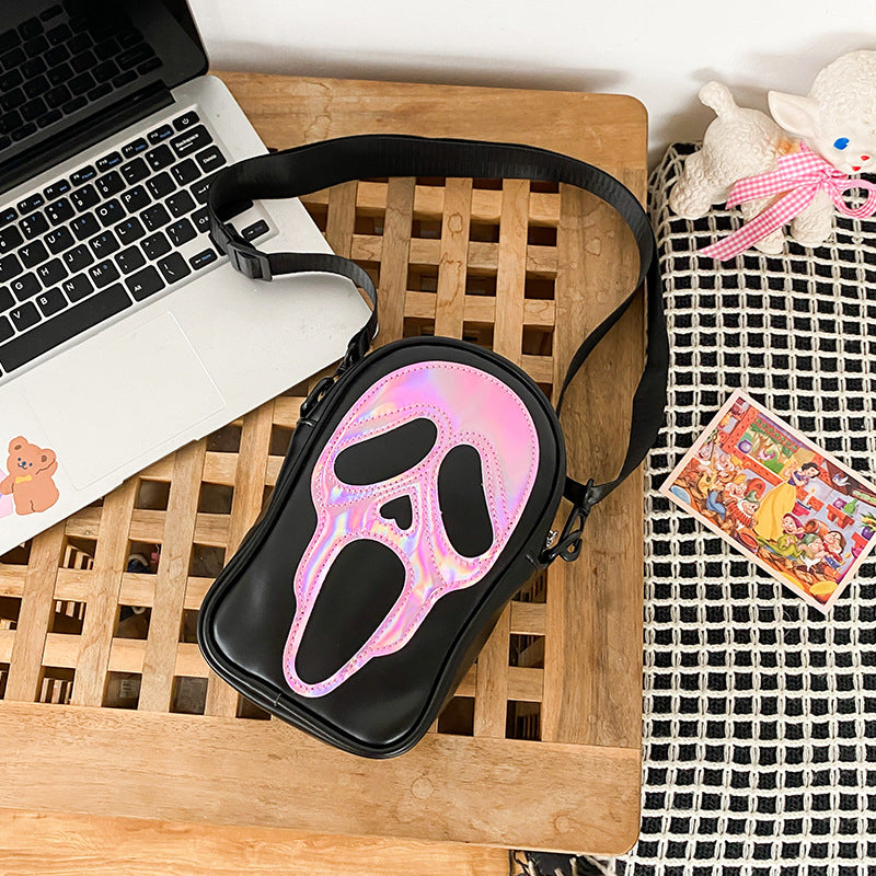 Sac à bandoulière créatif gothique Halloween avec tête de mort