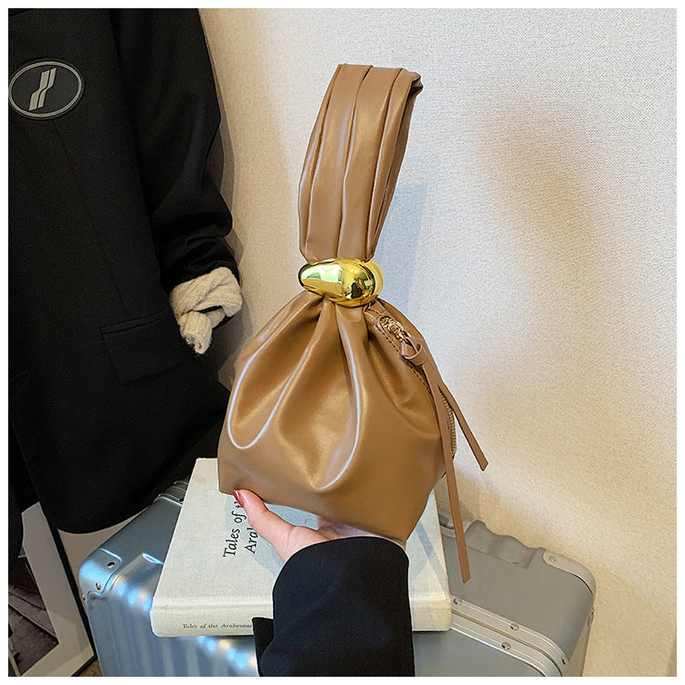 Sac seau plissé rétro créatif