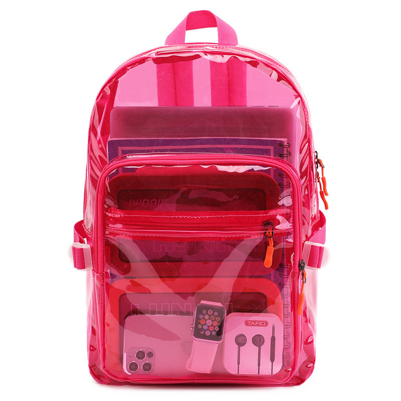 Women Fashion Clear PVC Large Capacity Backpack