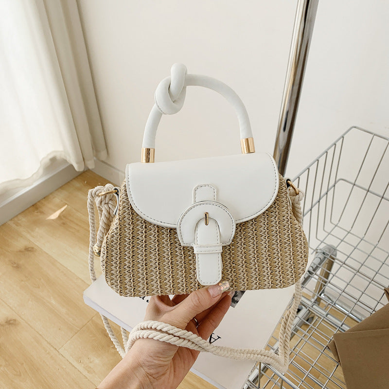 Sac à bandoulière en corde de coton tressée pour femme, tendance été