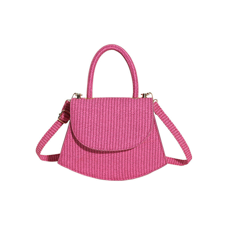 Sac à bandoulière incurvé de couleur unie pour femme